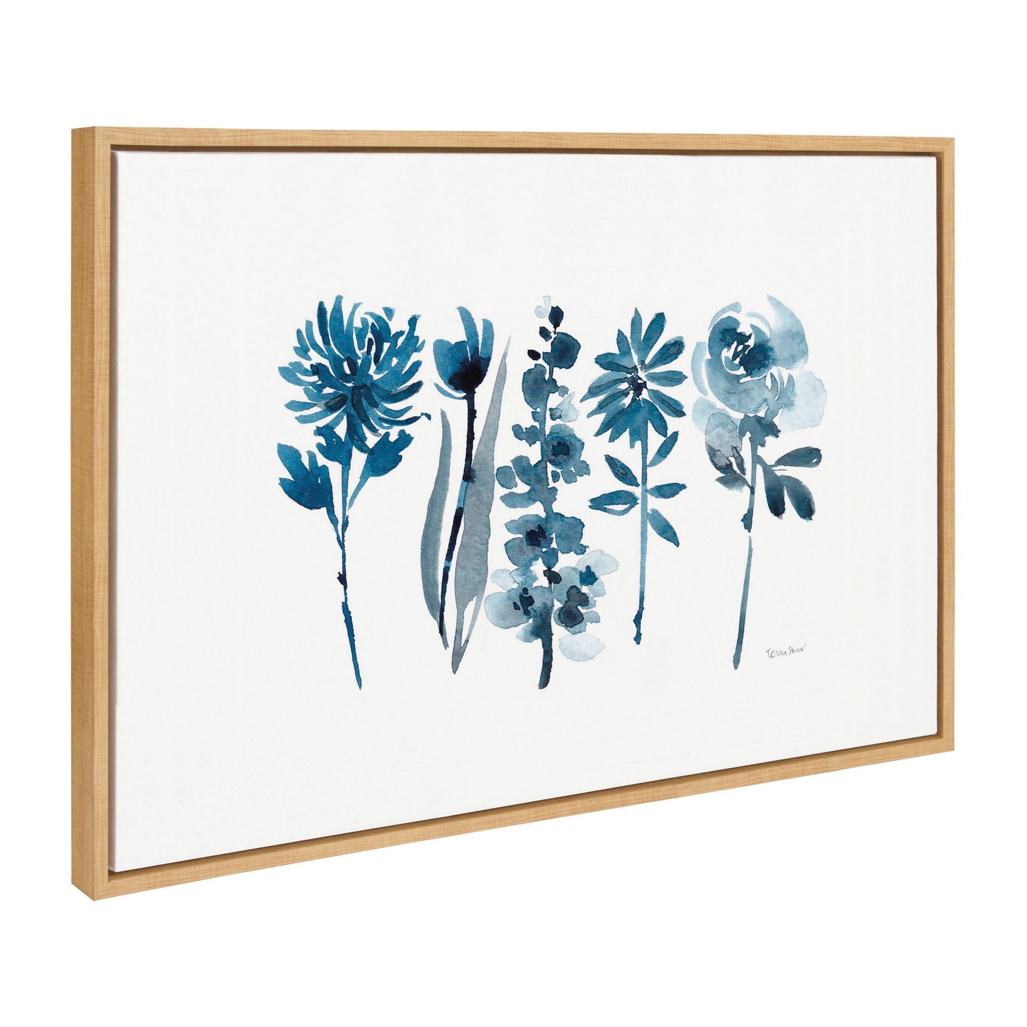 Sylvie Blue Blooms Framed Canvas by Patricia Shaw