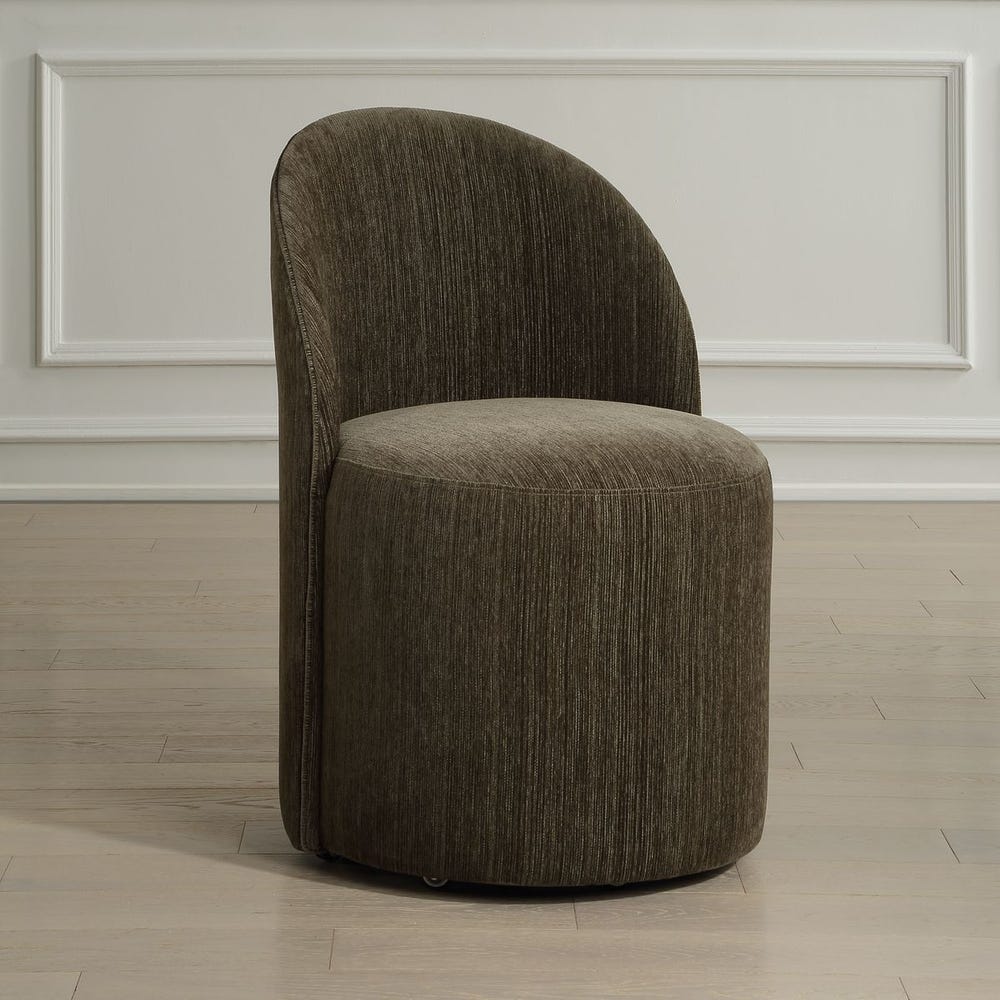 The Emery Upholstered Rolling Dining Chair