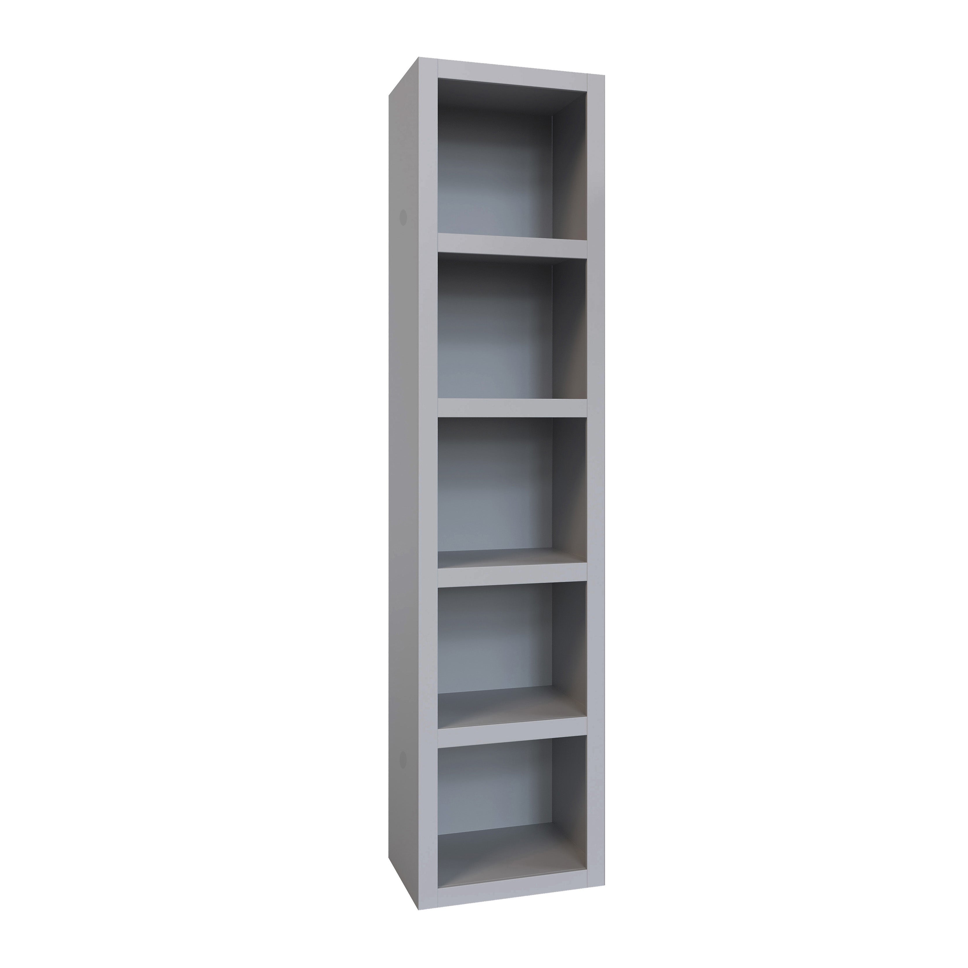 Easy-Lift Full Murphy Wall Bed in Grey with Two Bookshelves
