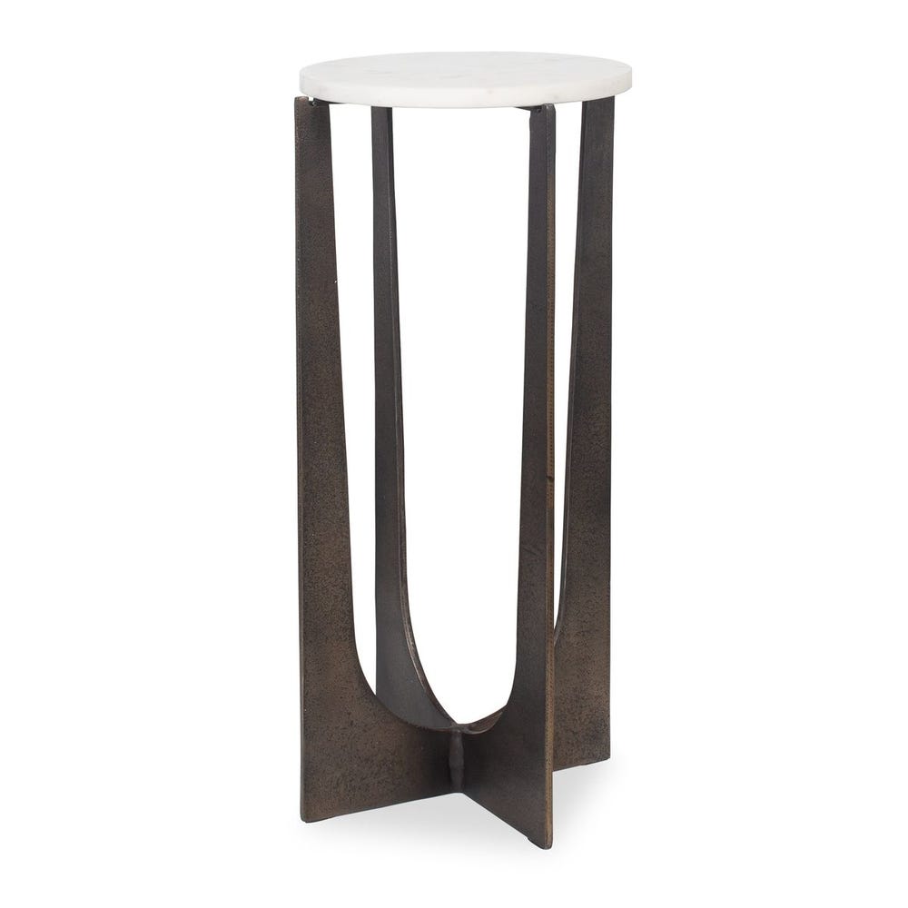 Huxley Integrated White Marble Side Table