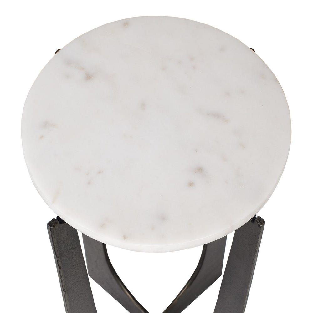 Huxley Integrated White Marble Side Table