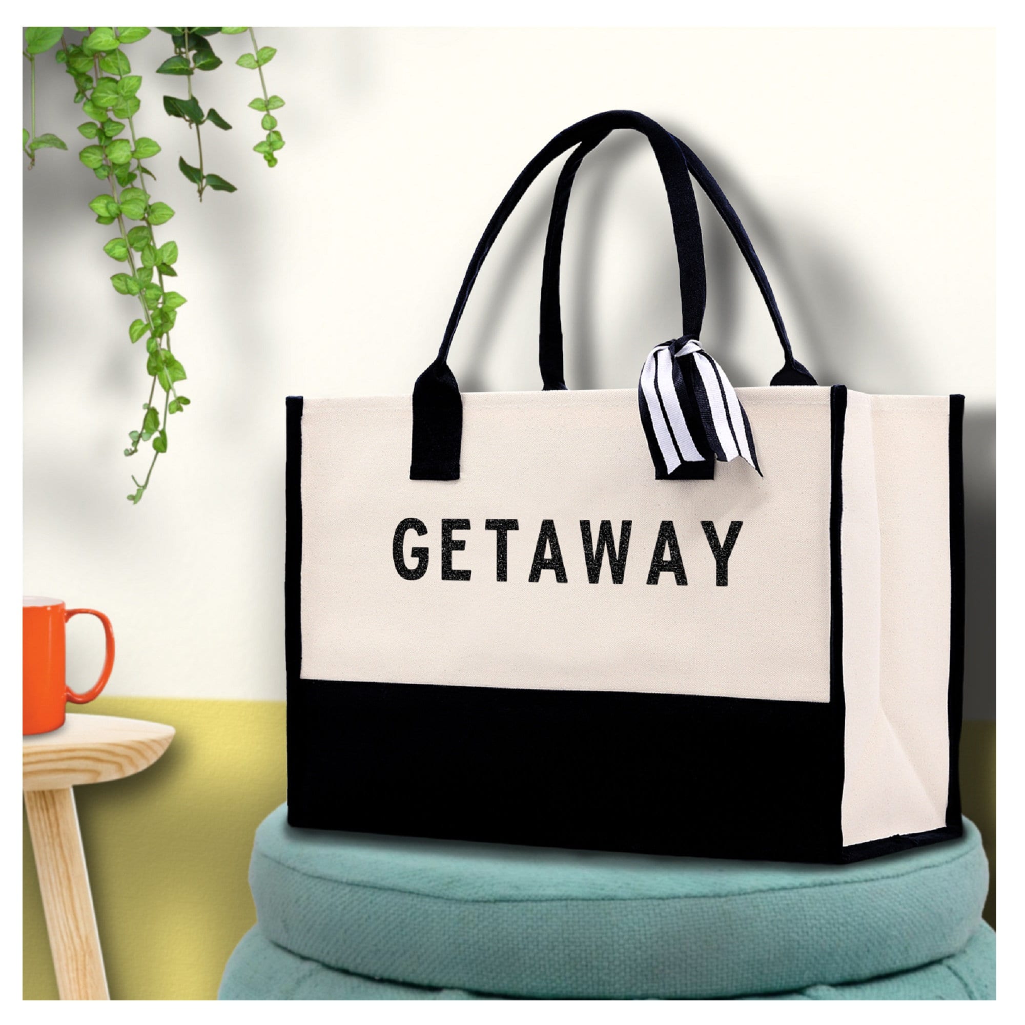 Getaway Beach Tote Bag - Large Chic Tote Bag - Gift for Her - Vacation Tote Bag - Weekender Bag - Travel Tote
