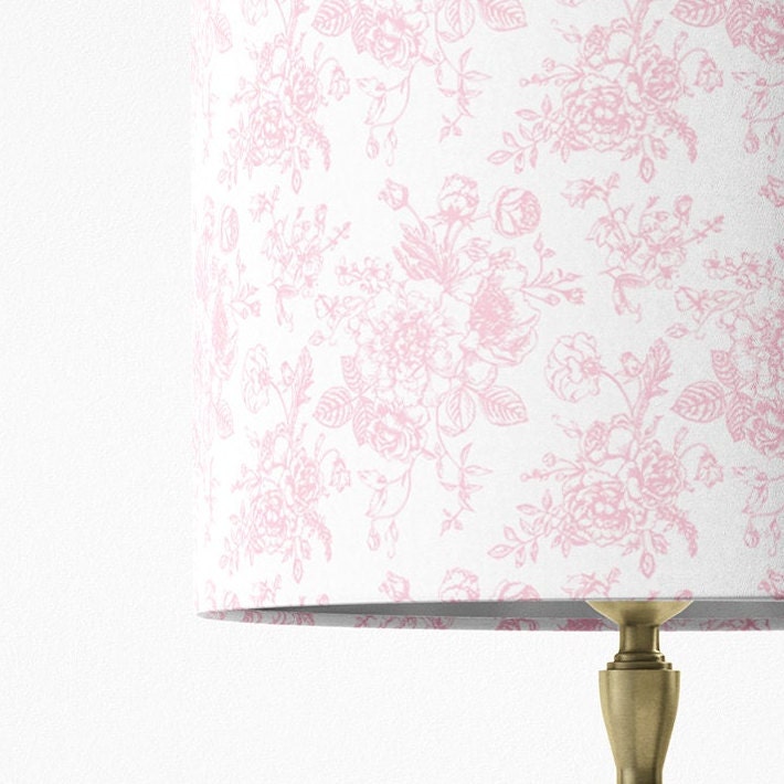 Pink Toile Lampshade in Rosecrest