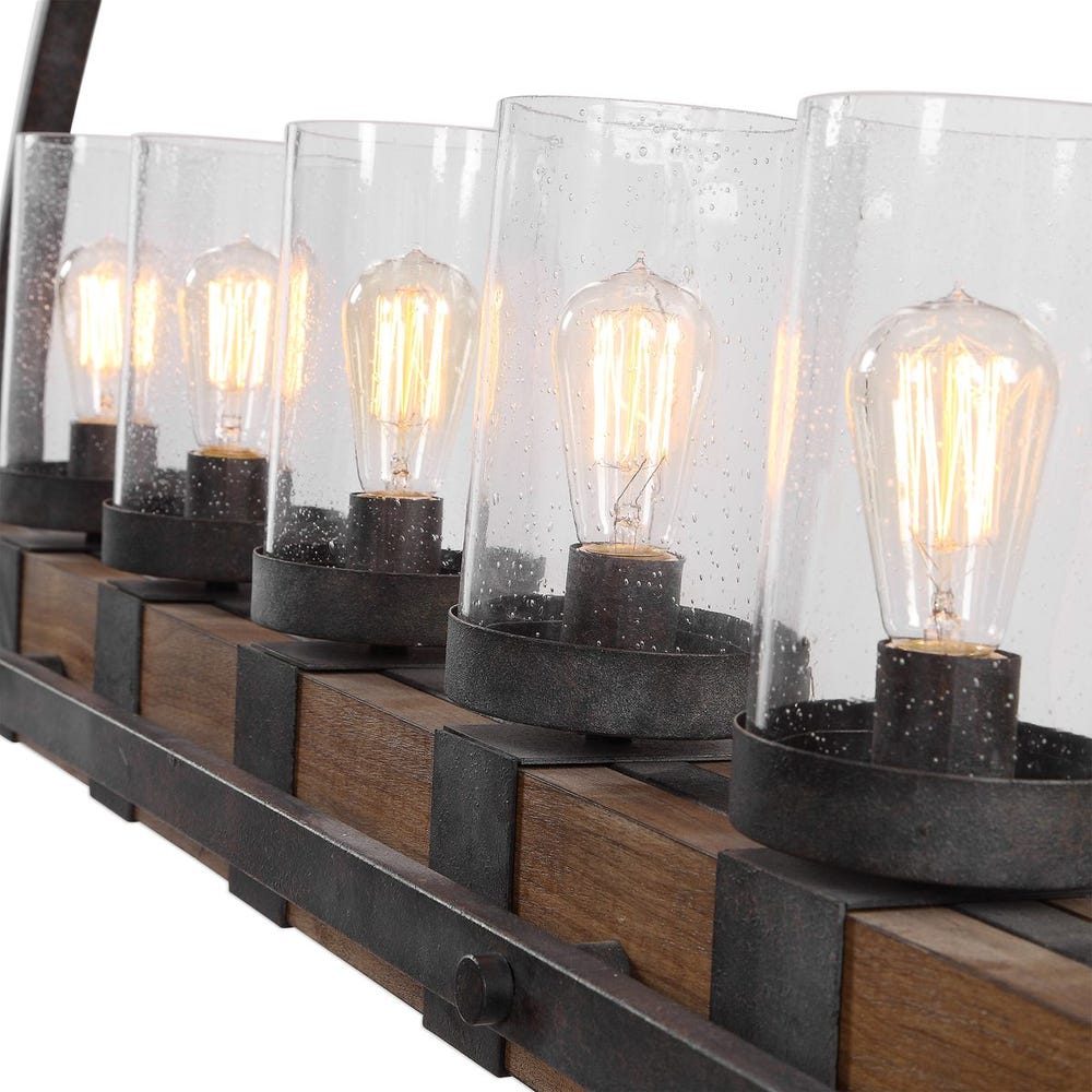 Oakley Industrial Timber 5-Light Island Chandelier