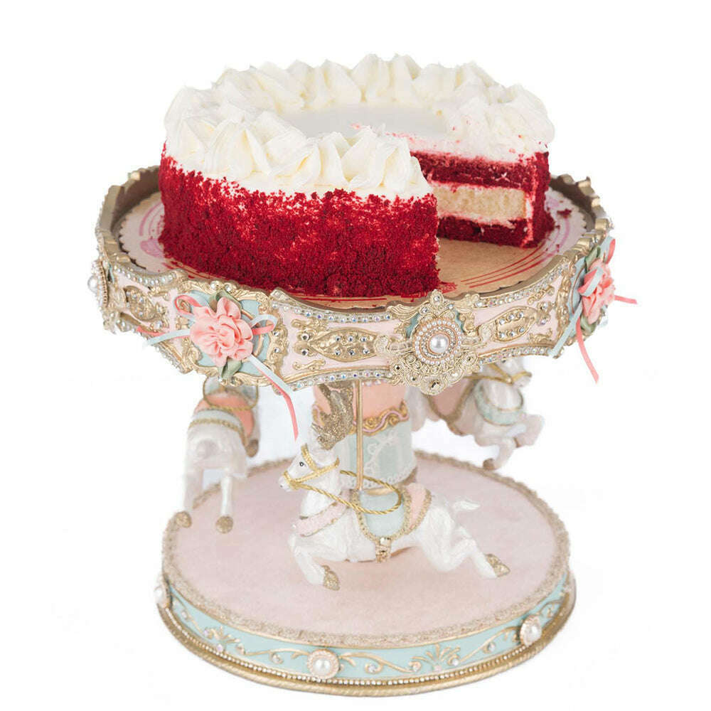 Joyeux Noel Carousel Cake Plate | Christmas Decor | Katherine's Collection