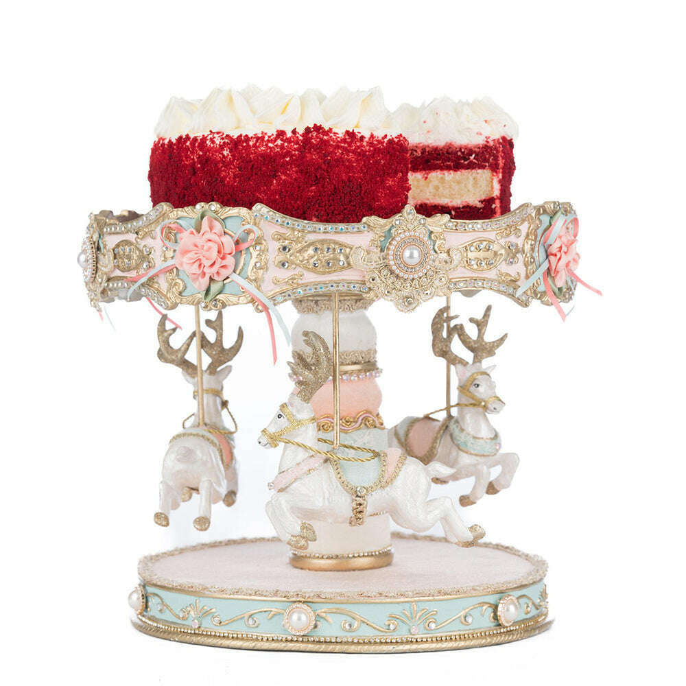 Joyeux Noel Carousel Cake Plate | Christmas Decor | Katherine's Collection