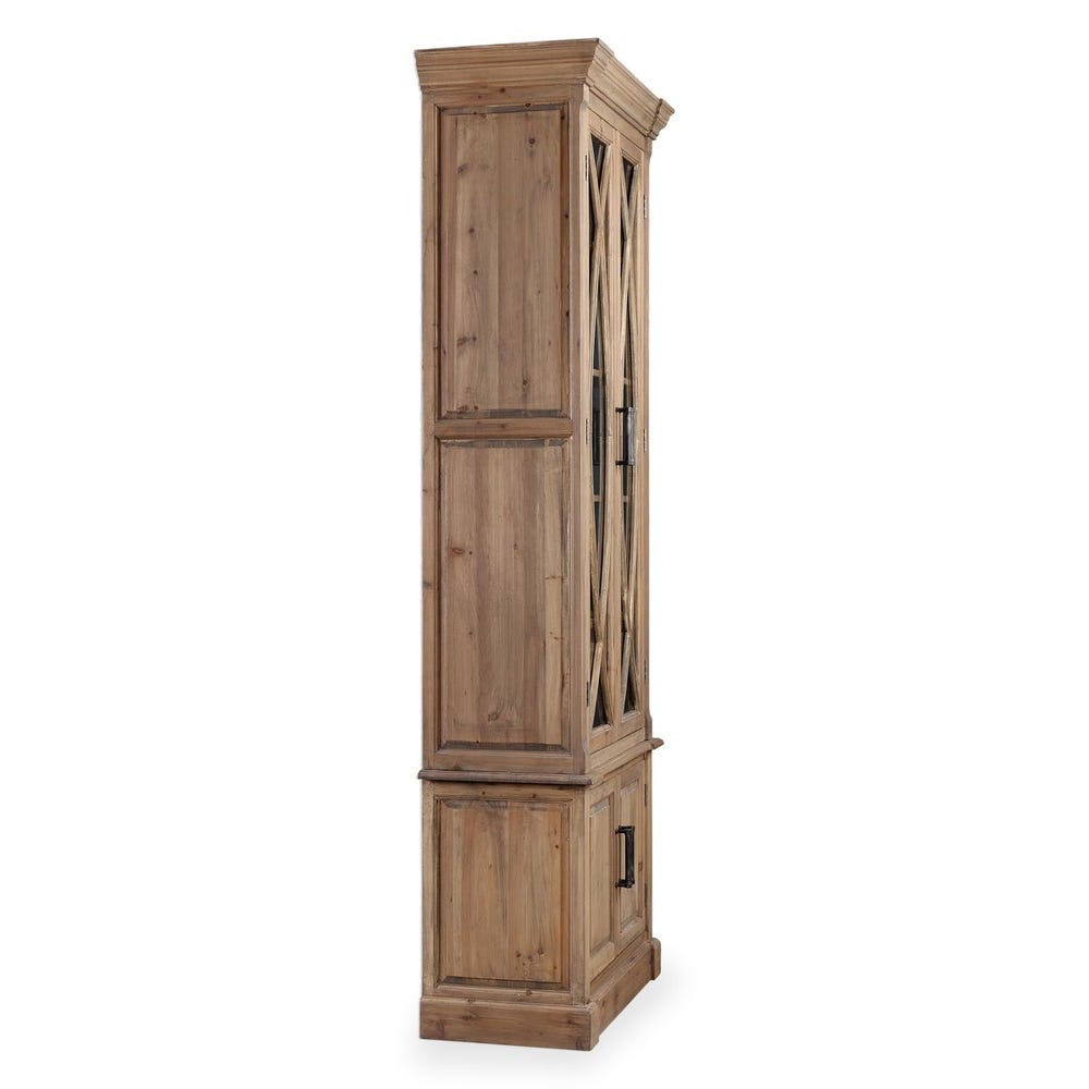 Side view of tall display cabinet