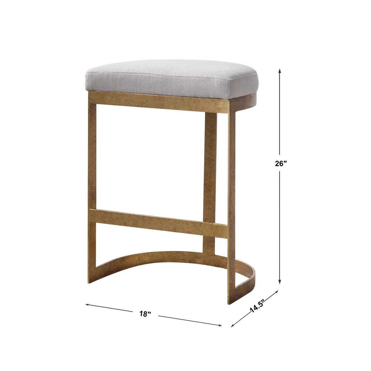 Keaton Hand Forged Iron Counter Stool in Antique Gold Leaf