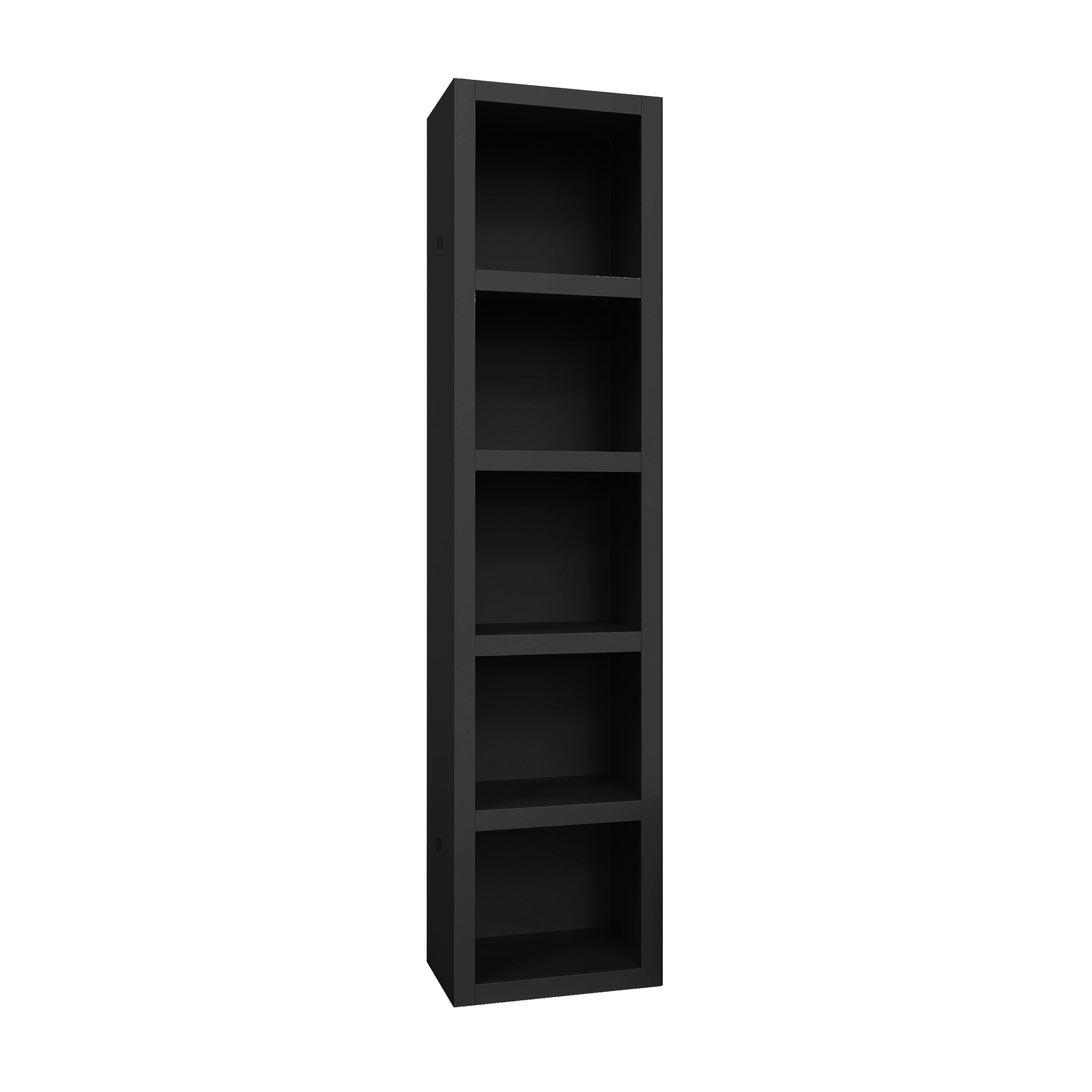 Easy-Lift Full Murphy Wall Bed in Black with Two Bookshelves