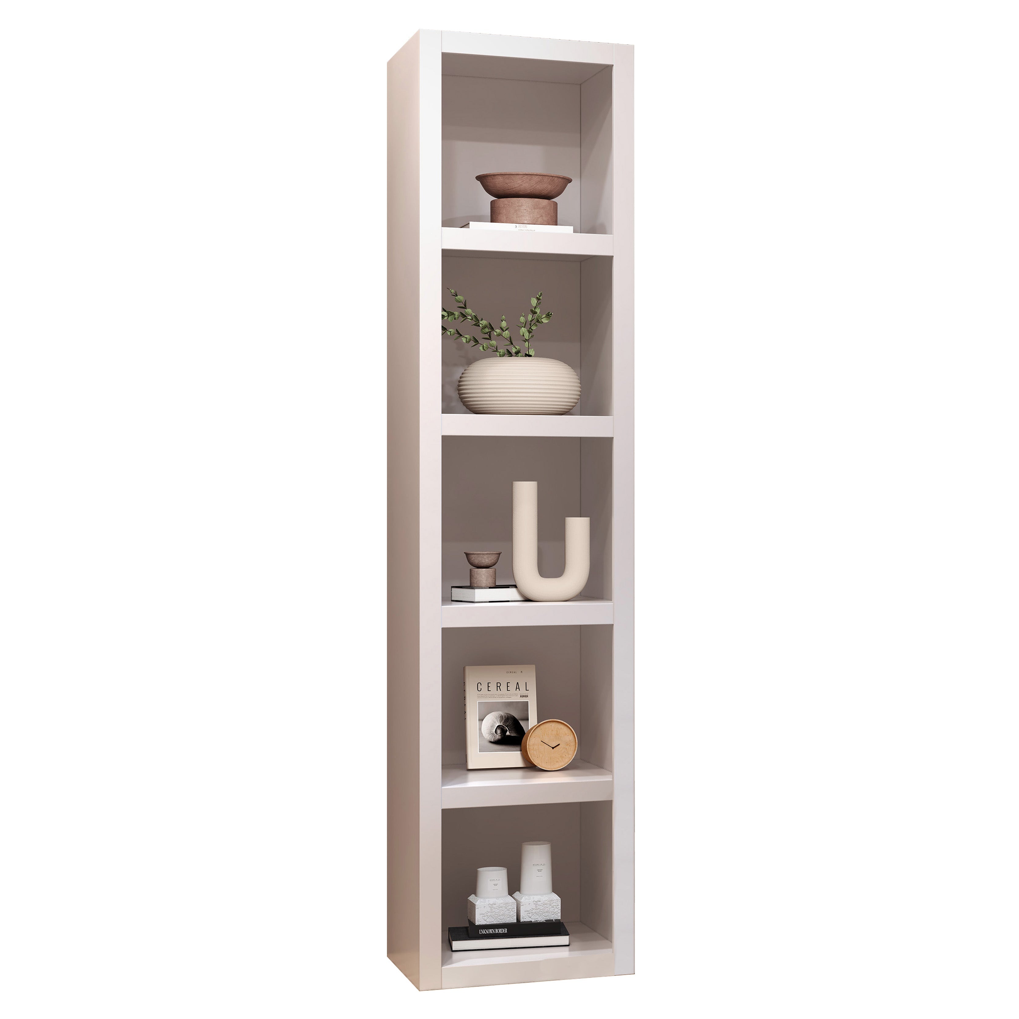 White 84-in Tall Wooden Bookcase Shelf