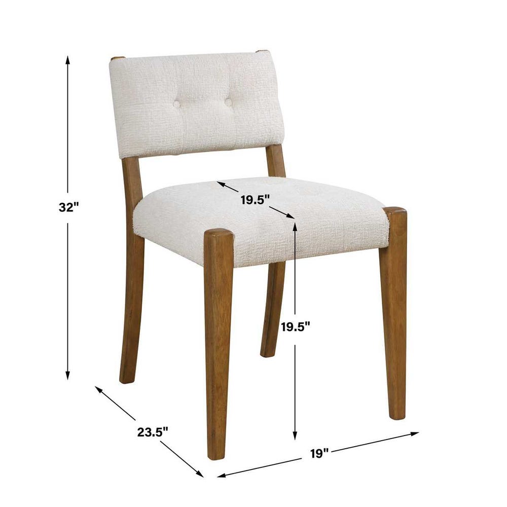 Langley Tufted Pecan Dining Chairs - Set of 2