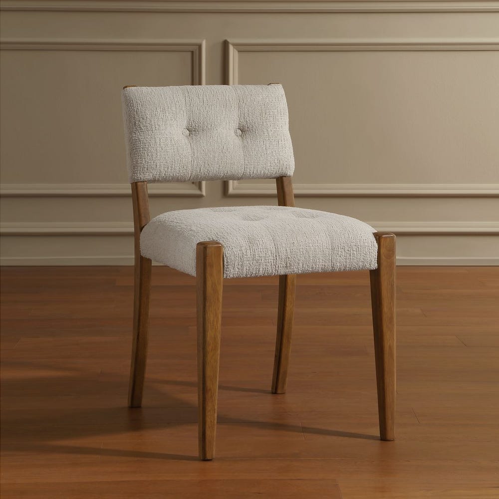 Langley Tufted Pecan Dining Chairs - Set of 2