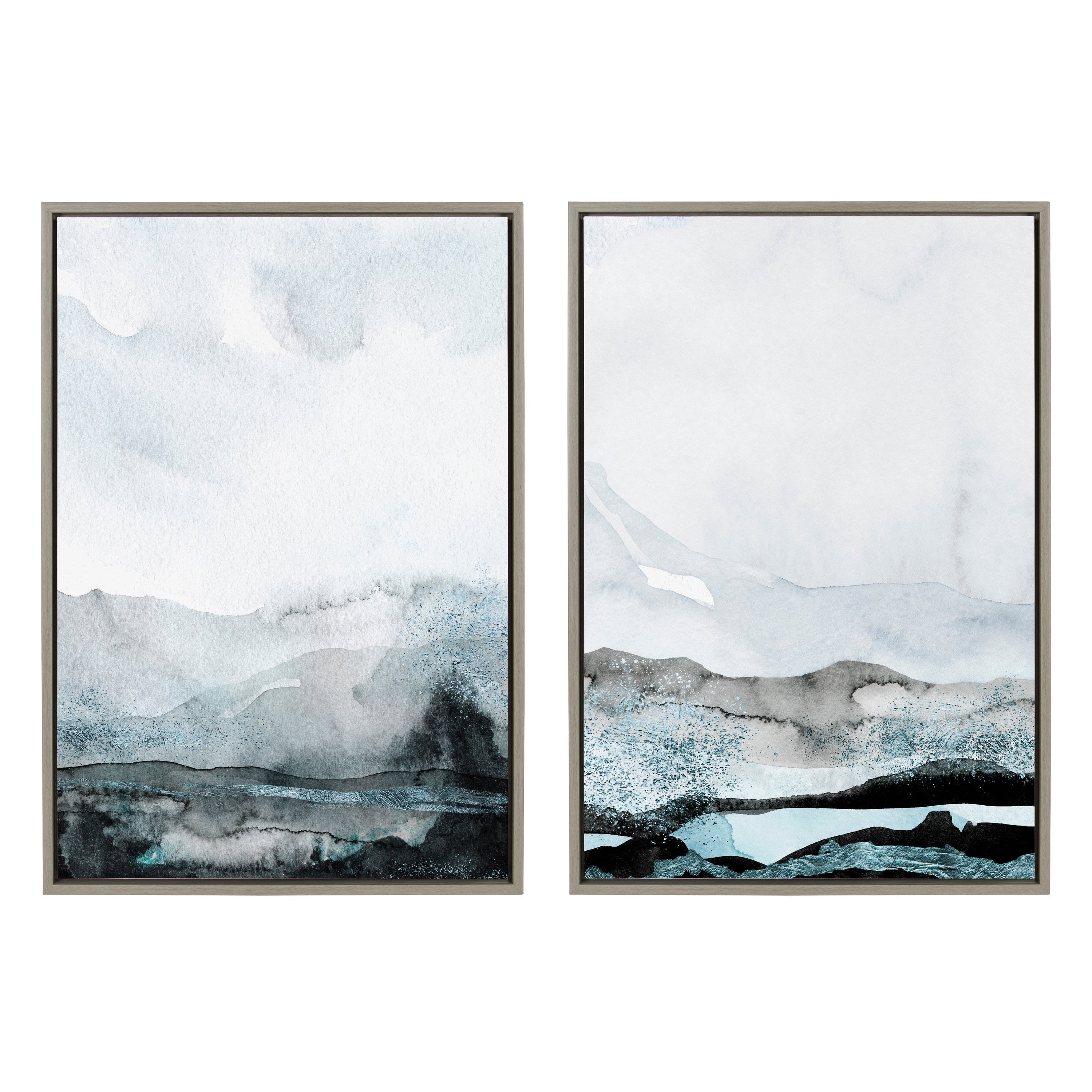 Sylvie Blue Layers Framed Canvas by Maja Mitrovic of Makes My Day Happy