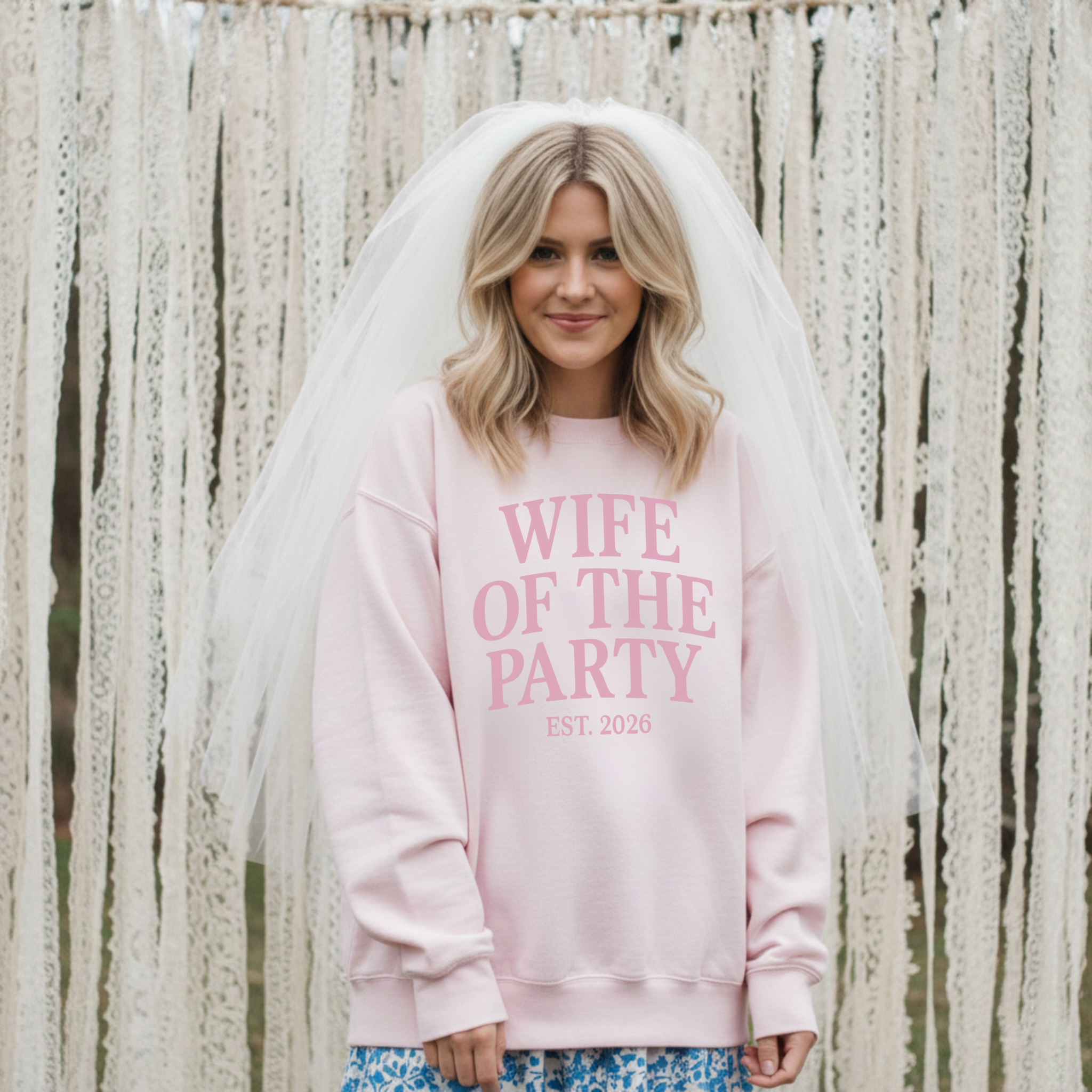 Wife of the Party Crewneck Sweatshirt β Bridal Crewneck, Newlywed Sweatshirt