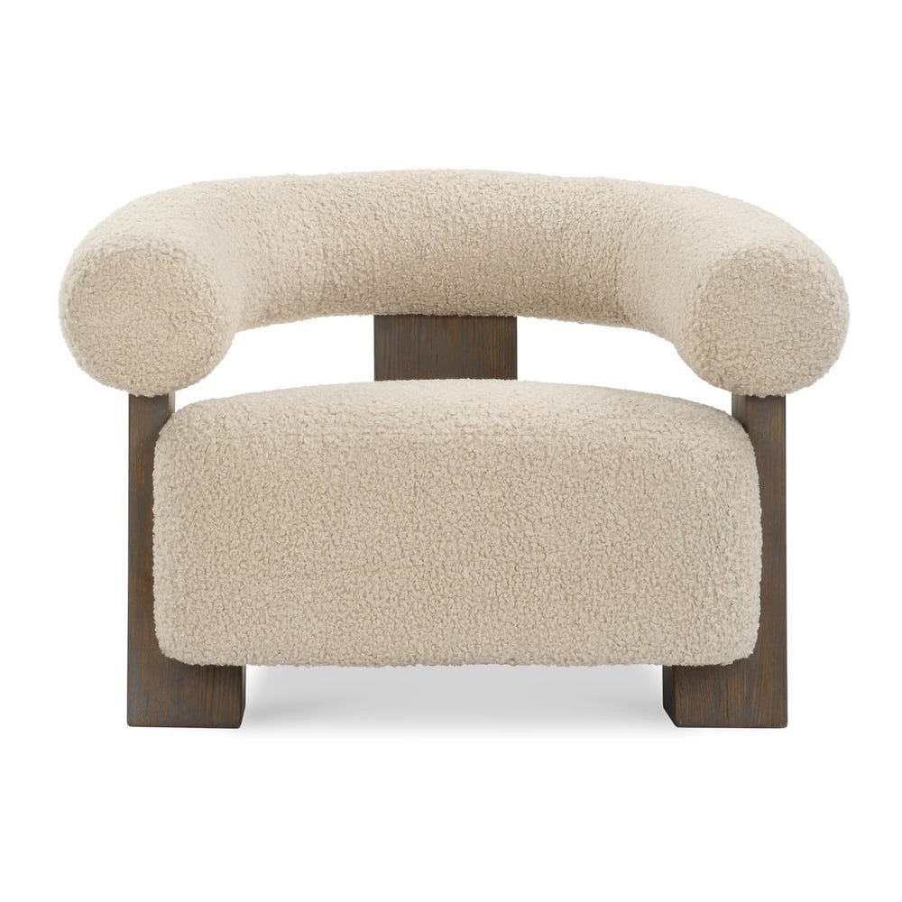 Linen Faux Shearling Accent Chair