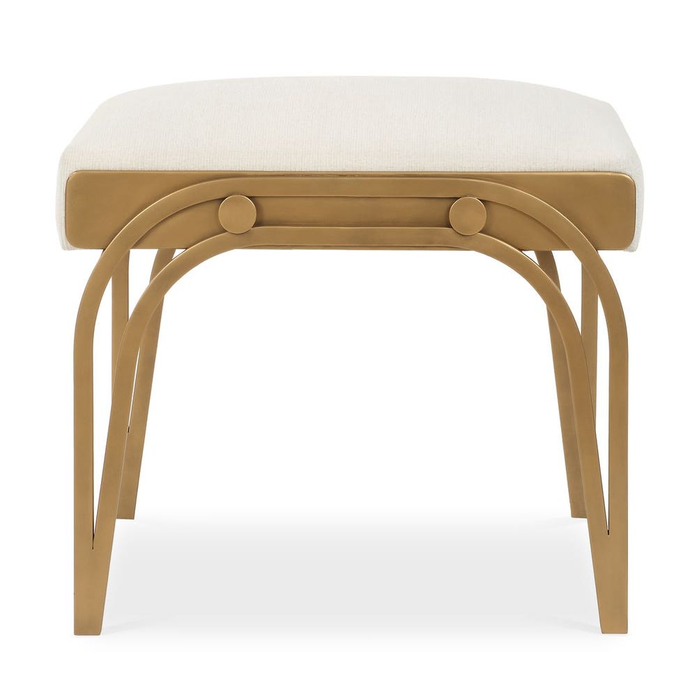 Maris Arching Brass Upholstered Accent Bench