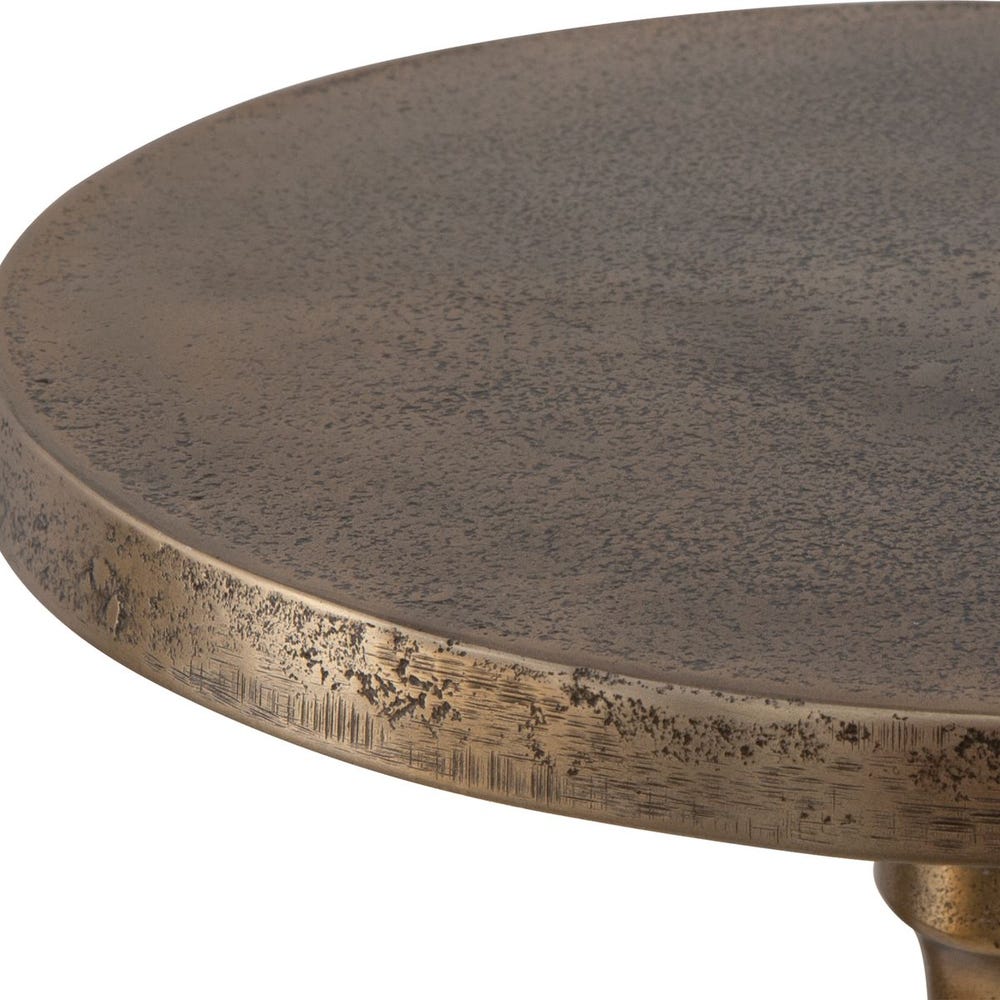 Marlow Textured Brass Sculptural Drink Table