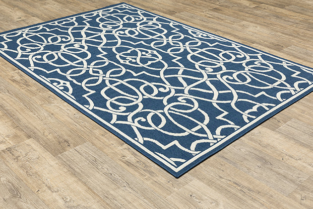 Medalia Meridian Indoor / Outdoor Rug Navy/White