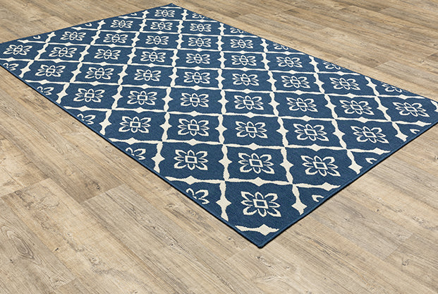 Meridian Indoor / Outdoor Rug - Navy / Off-White