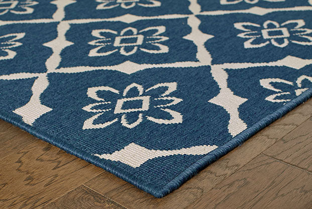 Meridian Indoor / Outdoor Rug - Navy / Off-White