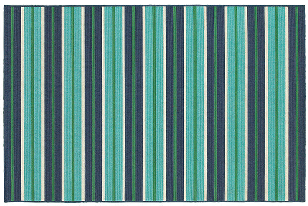 Meridian Indoor / Outdoor Rug - Sky Blue / Navy / Dark Green