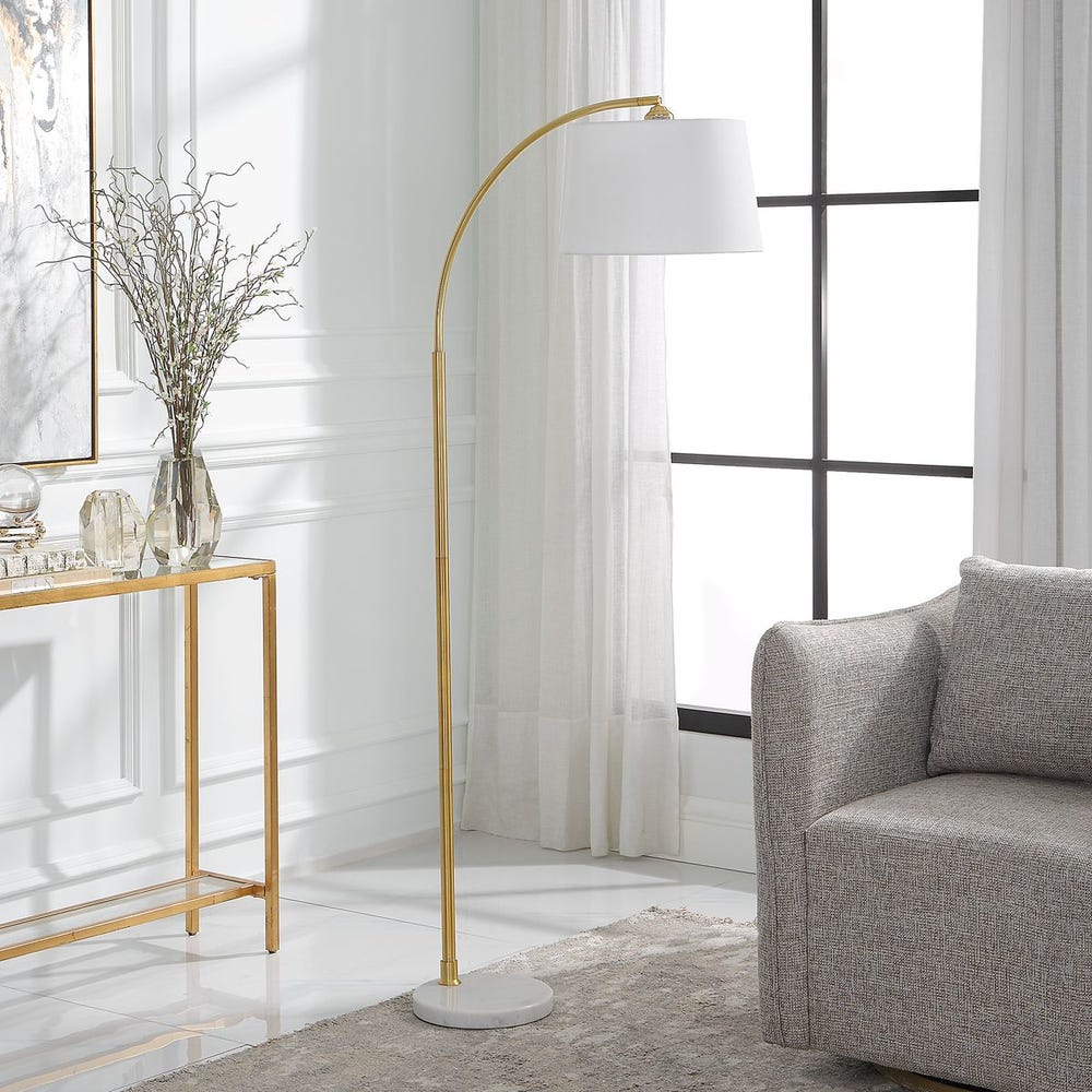 Micah Adjustable Metallic Arc Floor Lamp