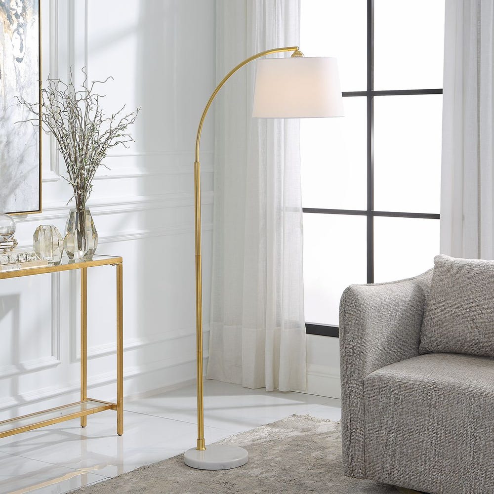 Micah Adjustable Metallic Arc Floor Lamp
