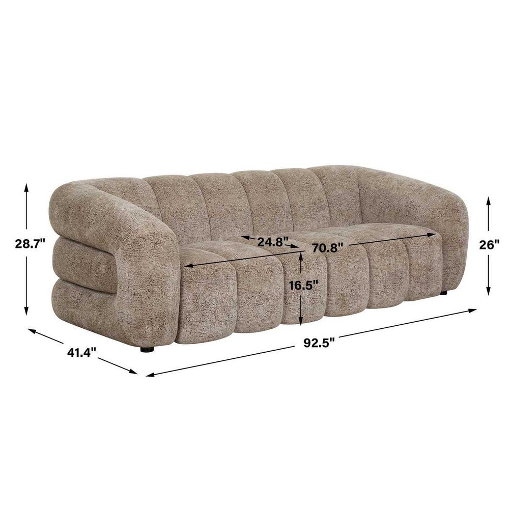 Mocha Channel Tufted Sofa