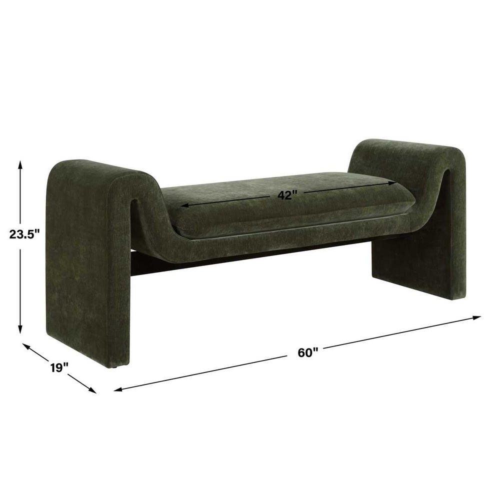 Mossvale Distressed Velvet Bench