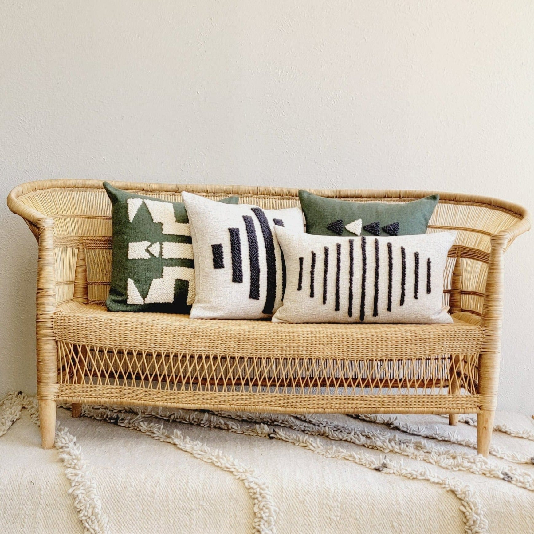 Ndebele Forest Green Throw Pillow