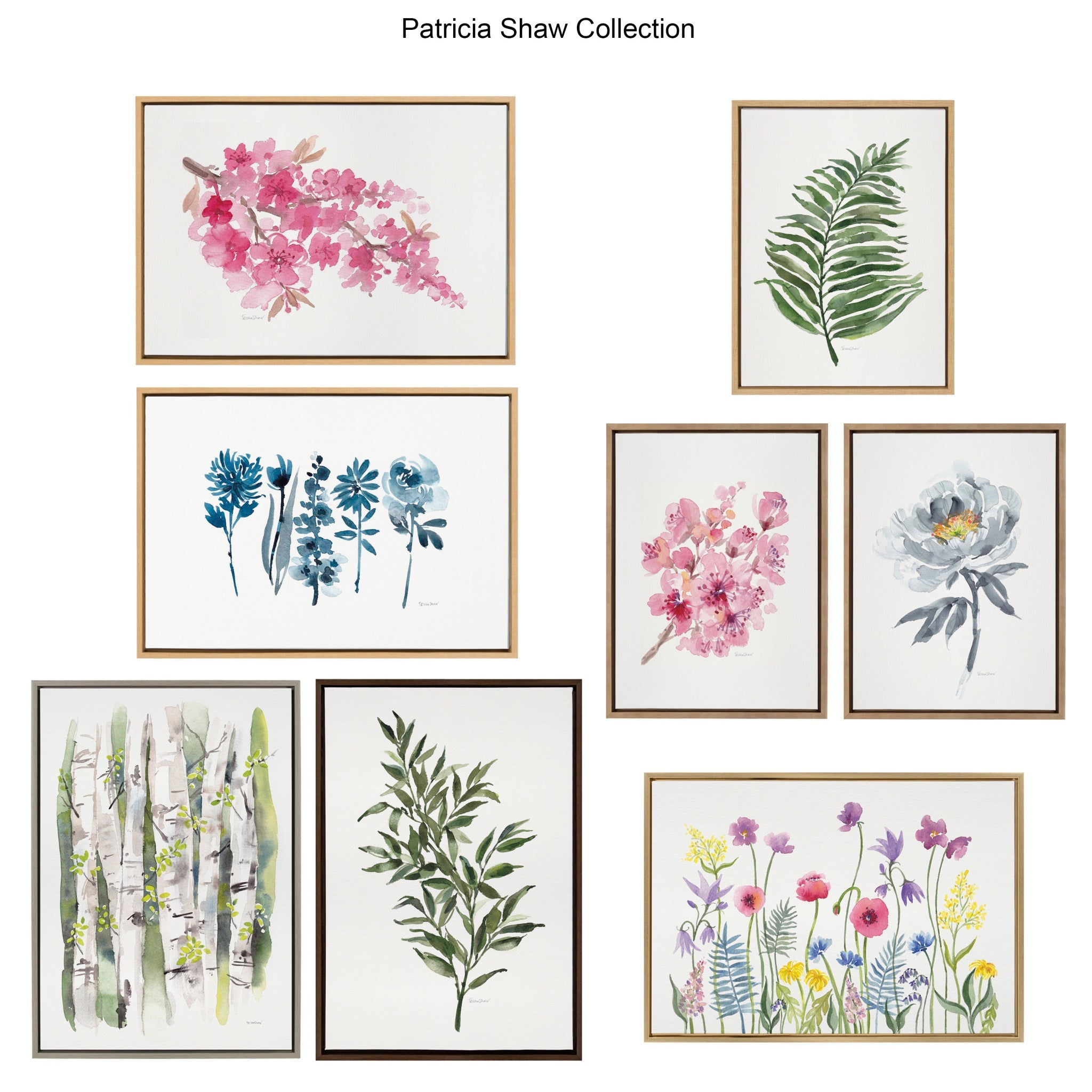 Sylvie Blue Blooms Framed Canvas by Patricia Shaw