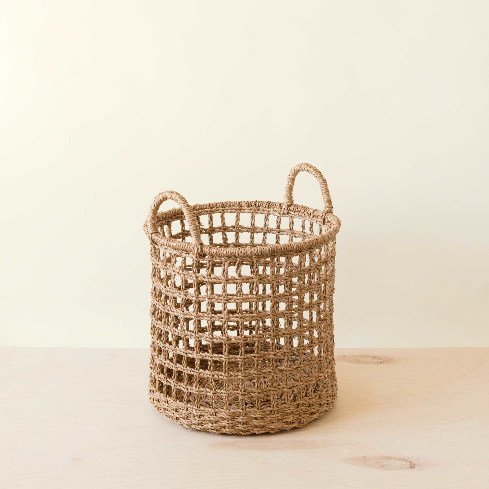 Open Weave Baskets with Handle, set of 3 - Storage Baskets | LIKHÂ
