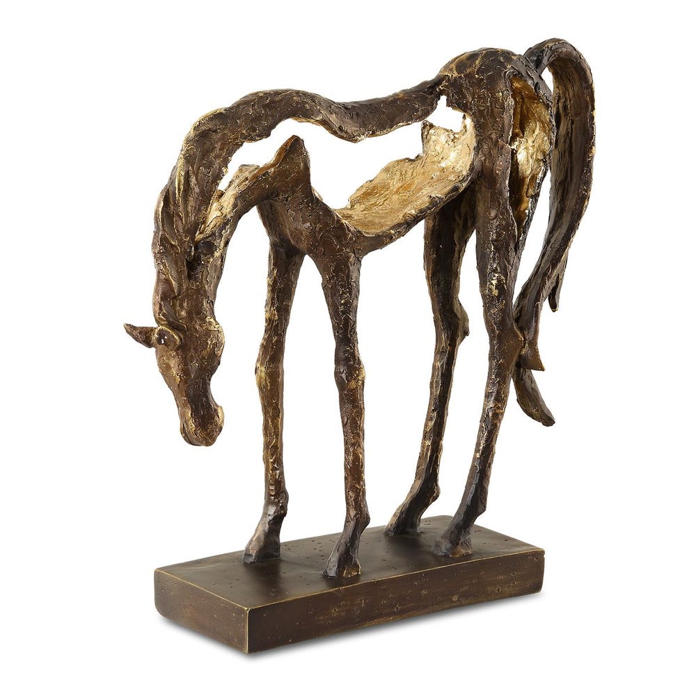 Antiqued Bronze Grazing Horse Sculpture