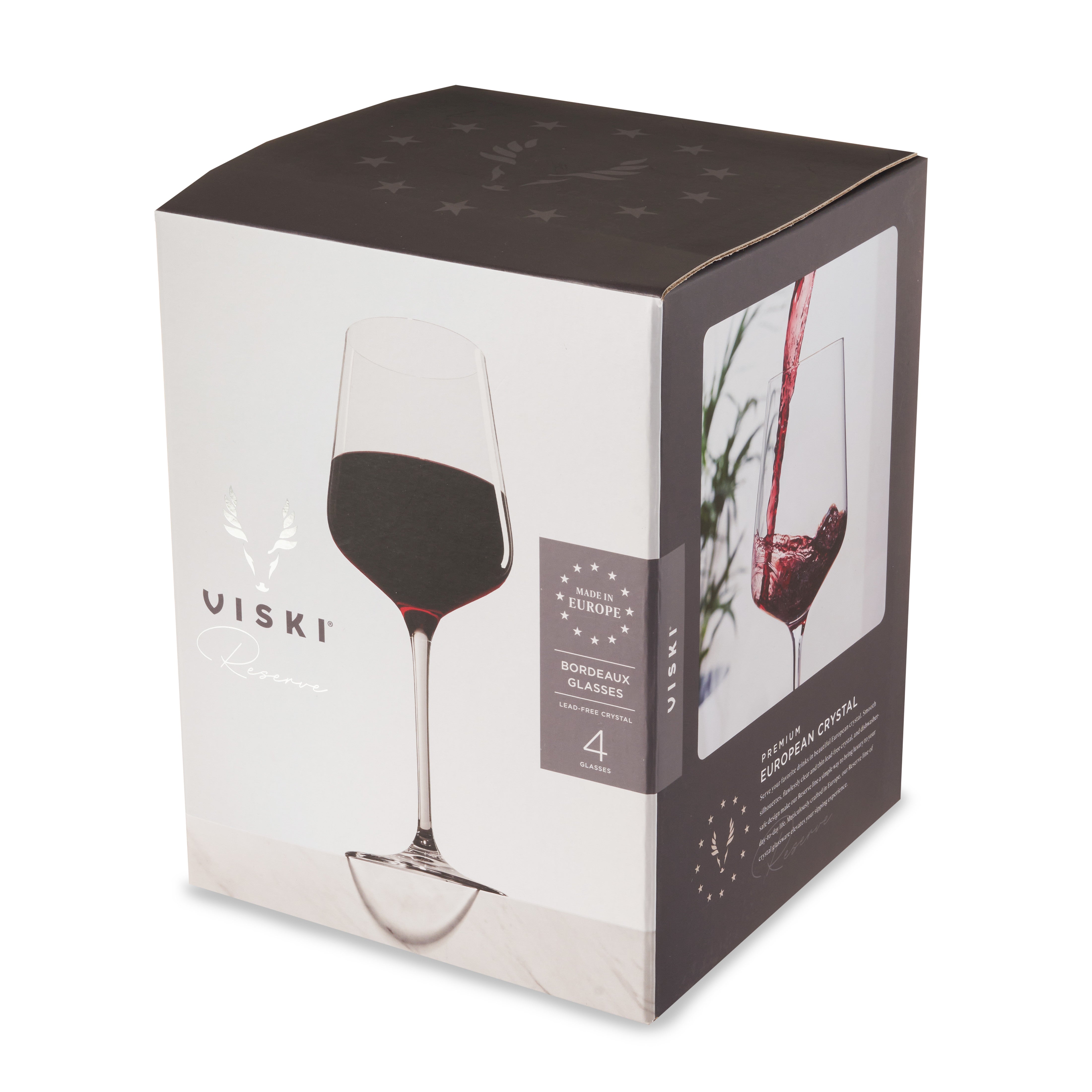 Reserve Inez Crystal Bordeaux Glasses Set of 4