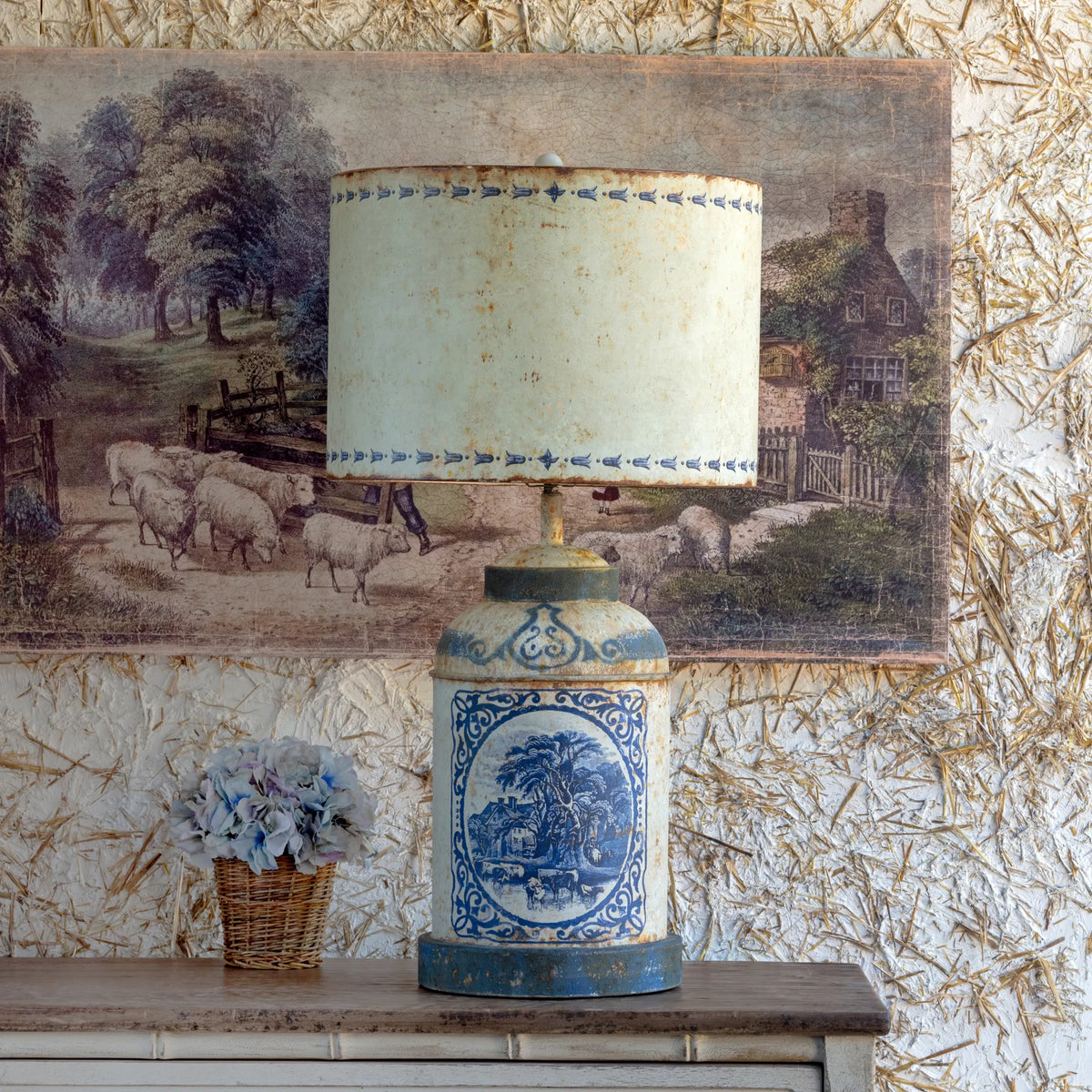 Maison Bleu Pastoral Tole Table Lamps (Set of 2)