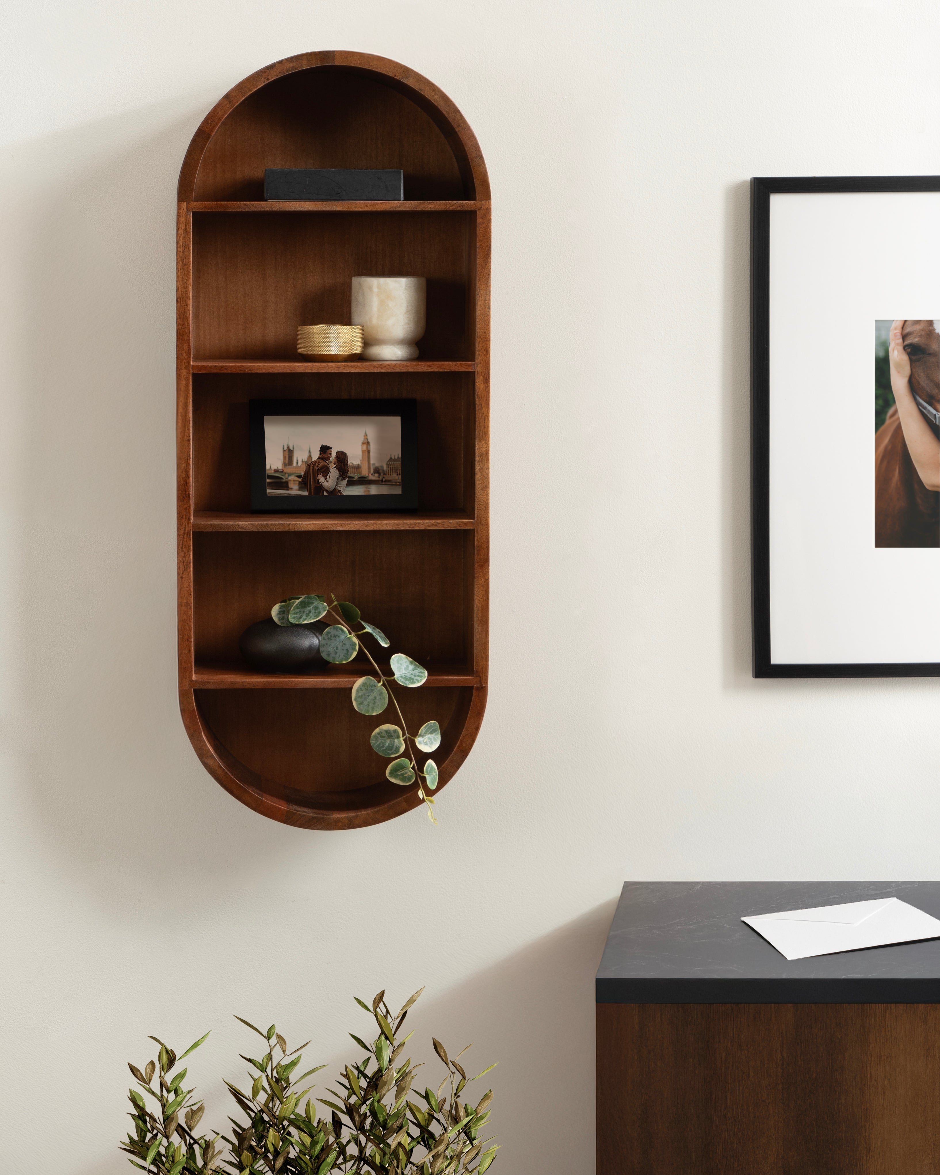 Hutton Wood Capsule Wall Shelf