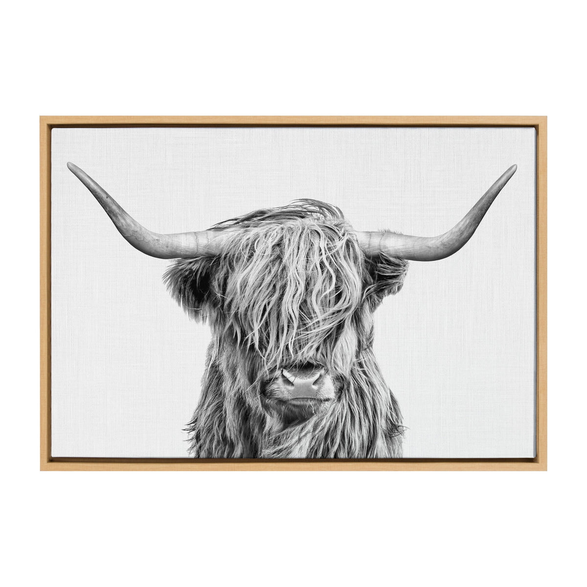 Sylvie Highland Cow 2 Framed Canvas by Simon Te of Tai Prints