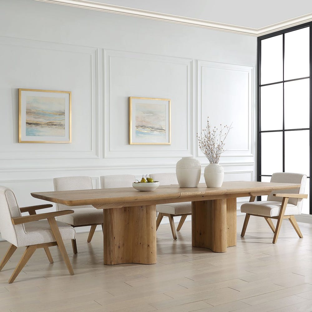 Reclaimed Oak Pedestal Extension Dining Table