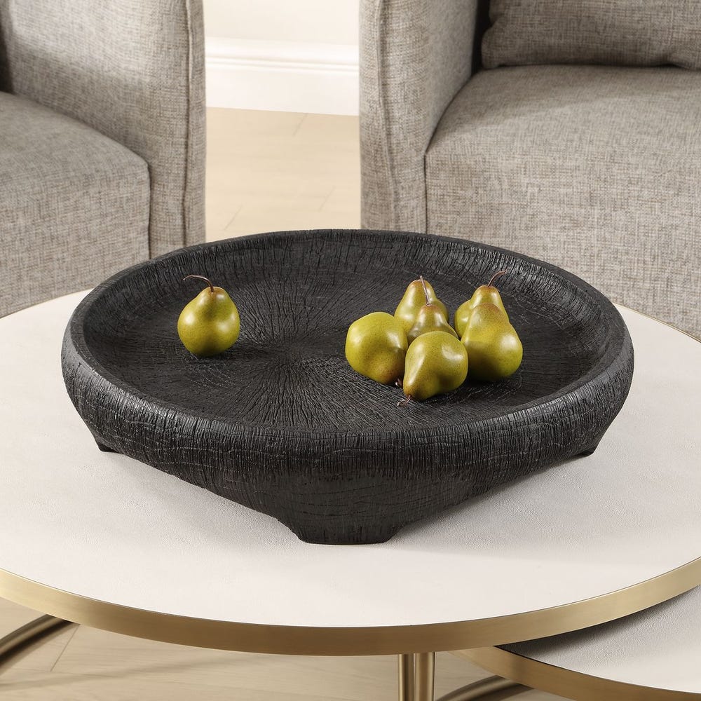 Textured Black Indoor Outdoor Bowl