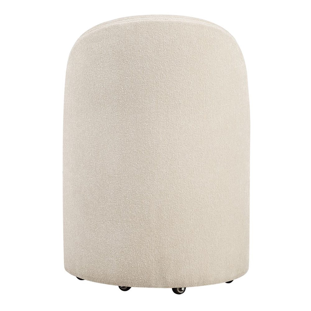The Emery Upholstered Rolling Dining Chair