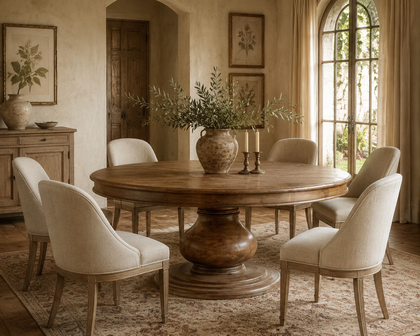 Beaumont 72" Round Pedestal Dining Table