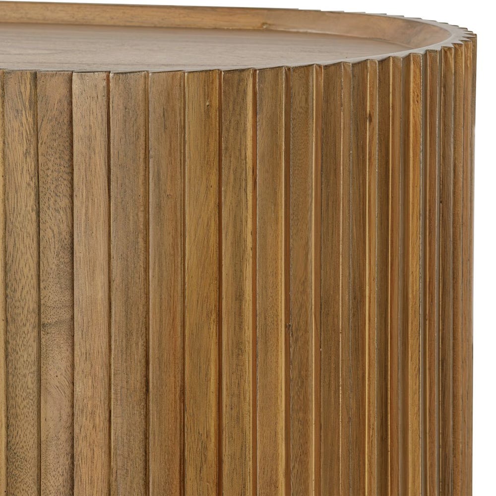 Rounded Pleated Oak Two Door Cabinet