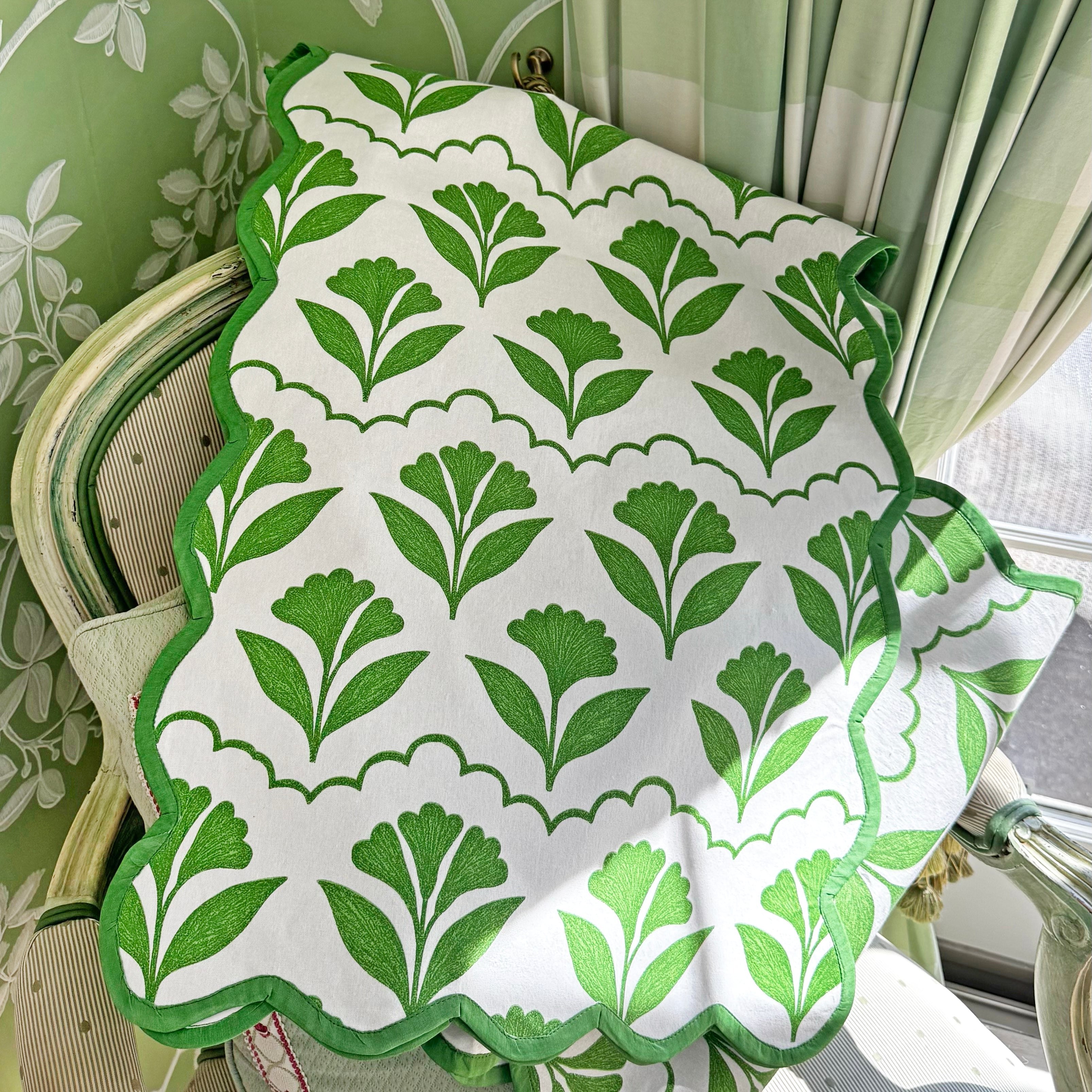 Josephine Green Floral Table Runner