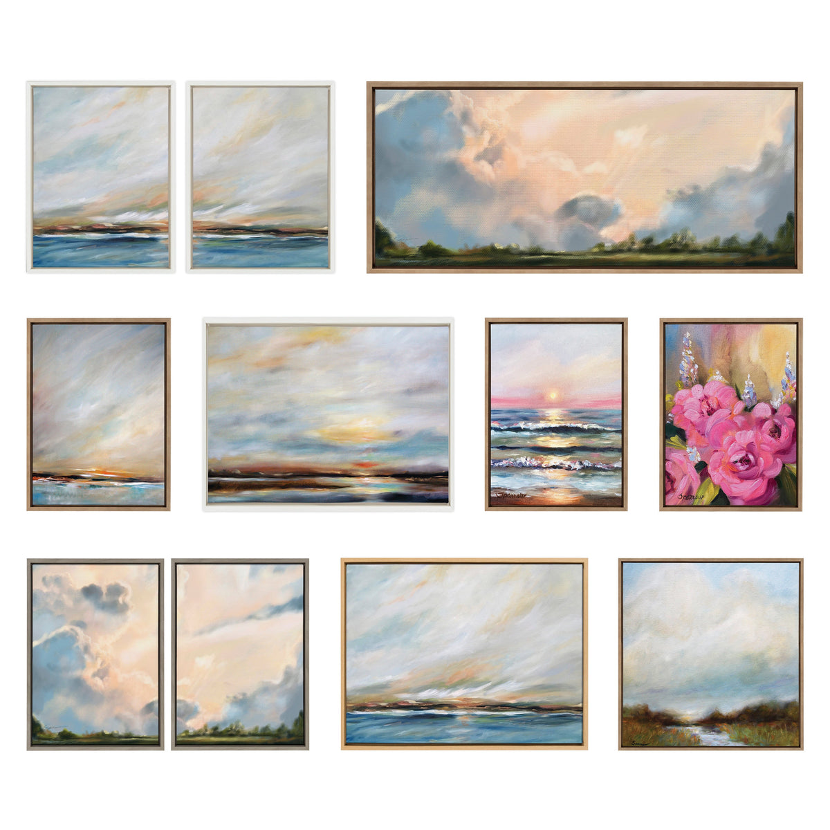 Sylvie Carolina Sunset Framed Canvas by Mary Sparrow