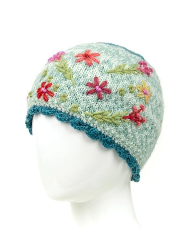 Sadie Wool Knit Embroidered Hat
