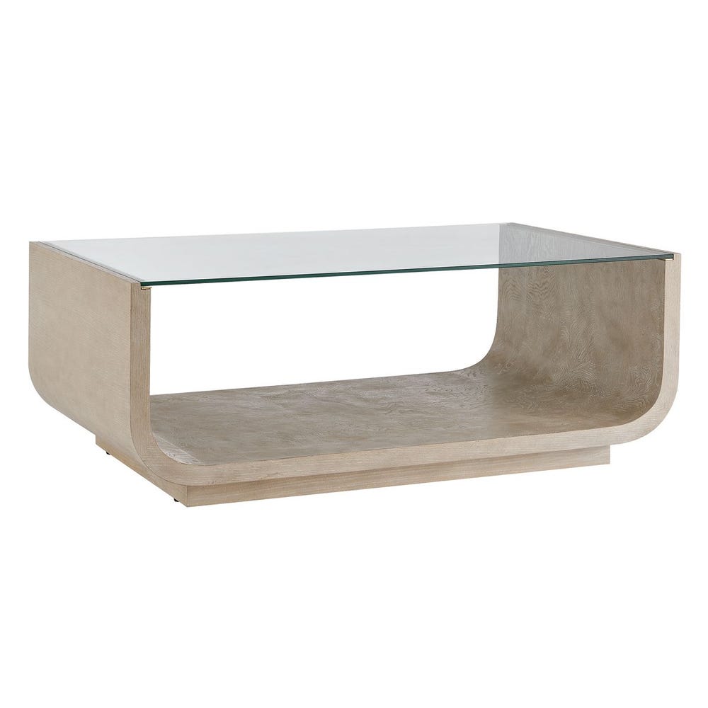 Sculpted Burl Glass Coffee Table
