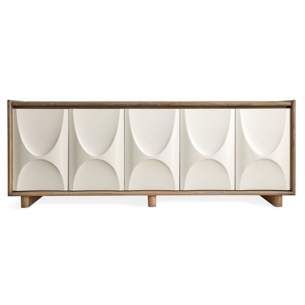 Sorella Sculptural White Oak 5-Door Cabinet