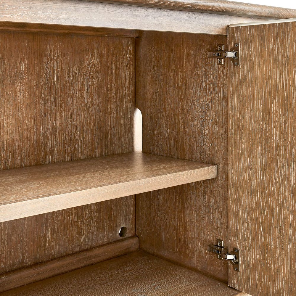 Sorella Sculptural White Oak 5-Door Cabinet