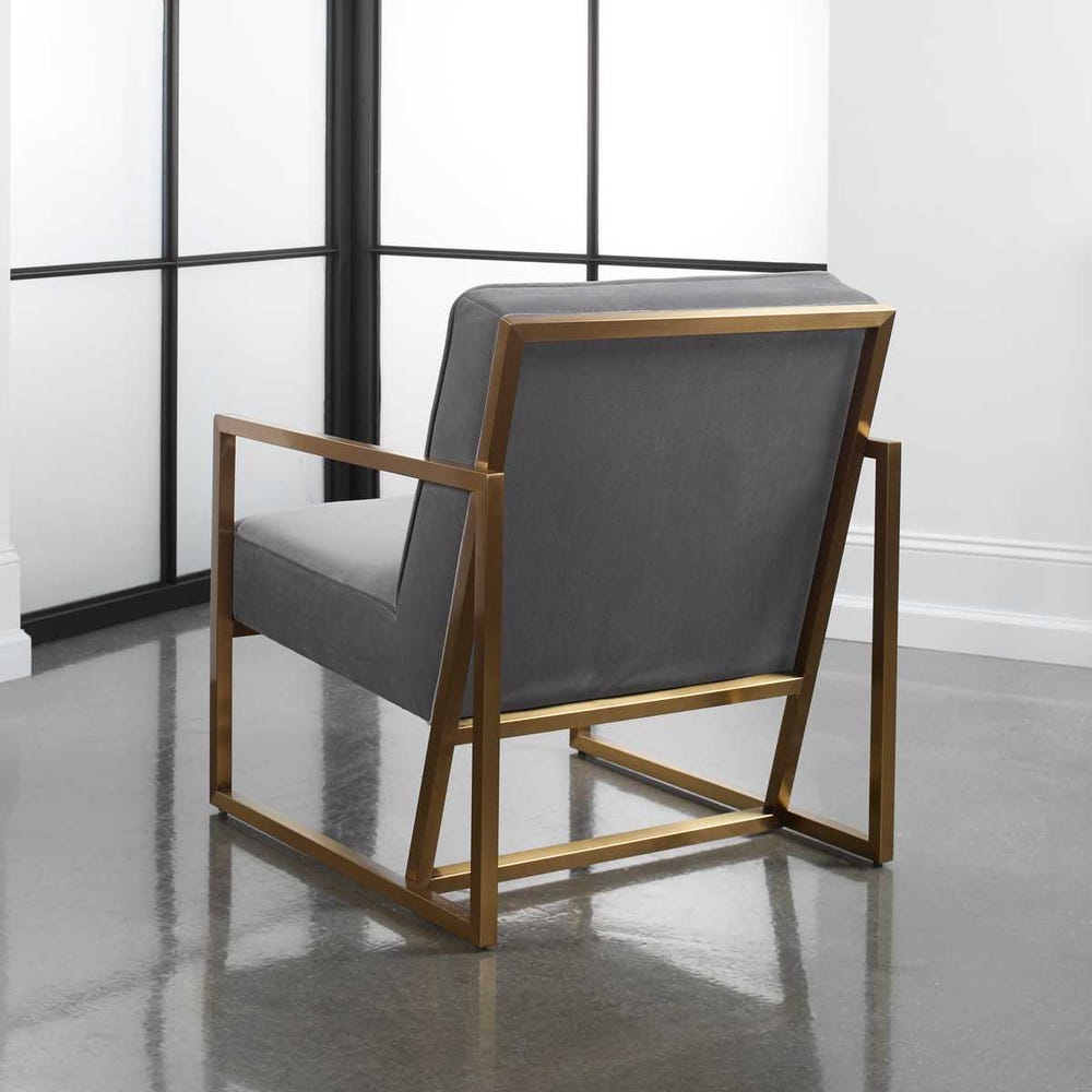 Hollis Slate Velvet Accent Chair