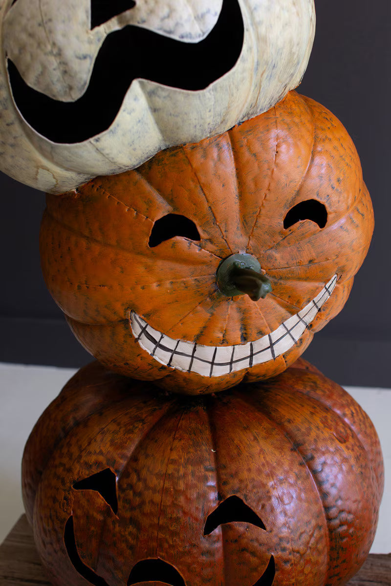 Stacked Metal Jack-O-Lantern Decor